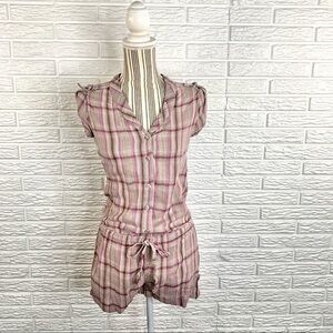 Mudd Multicolored Lightweight Plaid Romper